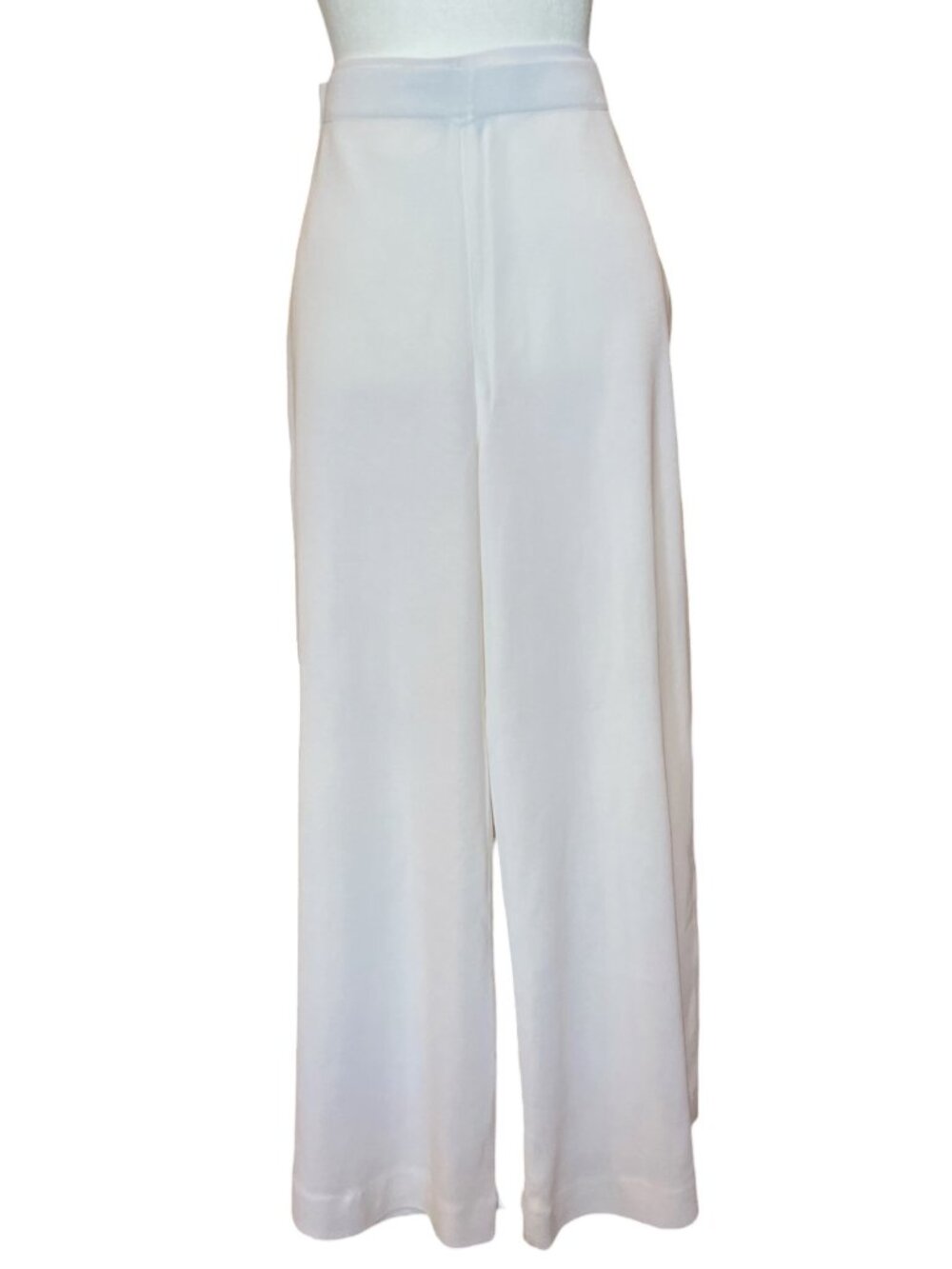 White Knit Dress Slacks w Elastic Waist Band -Part of 3pc set sold as separates